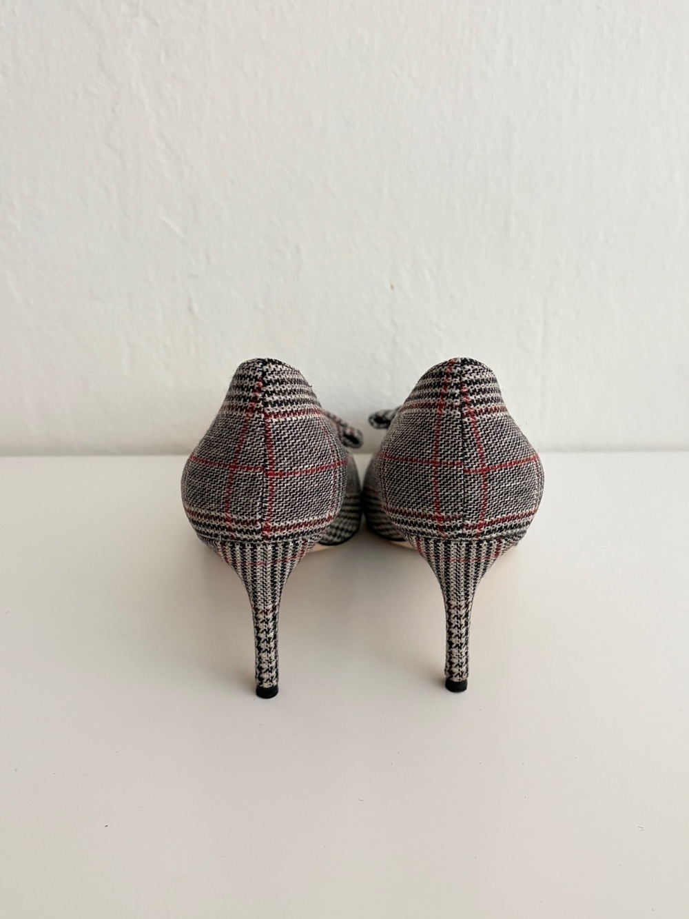 Cole Haan Plaid Pointed-Toe Pumps with Bow Accent - Picture 5 of 9